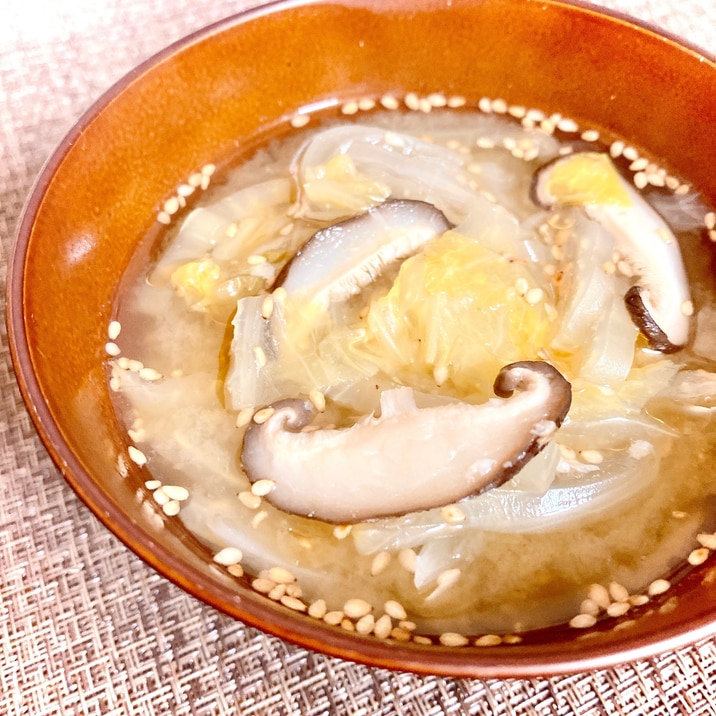 白菜と玉ねぎの中華味噌スープ